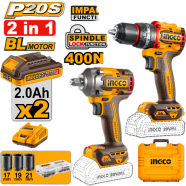 Ingco Cordless Kit Impact Drill And Impact Wrench Combo 2Pcs image
