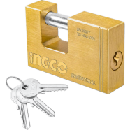 Ingco Heavy Duty Brass Block Padlock 90mm Brass Keys 3Pcs image
