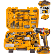 Ingco Tools Set With Cordless Brushless Impact Drill 165Pcs image