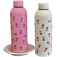 Insulated Stainless Steel Water Bottle - Keeps Drinks Hot and Cold, with Cute Print (Multicolor, Multi Print) image