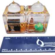 Islamic Paper Weight Mecca Medina Crystal Water Glitters Dome. image