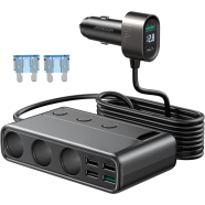 JOYROOM JR-CL06 154W Car Adapter With three Sockets Plus 6 ports (PD Plus QC3.0 Plus USB*4) image