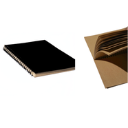 Jap Cart Brown Pages Wire O Drawing Book Black Cover - D1016 icon