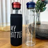 Jazz Style Water Bottle, Aluminum Cap with Glass - 550ml icon