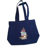 Jeans Fabric Tote Bag With Zipper And Pocket image