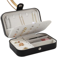 Jewelry Box Organizer - Small Travel Size, Soft Velvet Lining, Multi-Compartments Jewelry Storage Box for Rings Earrings Necklace Bracelets image