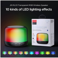 Joyroom JR-ML03 Transparent RGB Wireless Speaker with 10 LED Light Modes – Bluetooth Portable Speaker with Deep Bass image