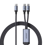 Joyroom SA21-1T2 Speedy Series 100W 2-in-1 Fast Charging Cable (Type-C to Dual Type-C) – 1.5m image