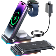 Jr W15 3 In 1 Wireless Charging Station Black image