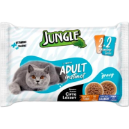 Jungle Adult Cat Pouch Food Gravy - Tuna and Salmon 4pcs Combo Pack (4x100g) | Cat Wet Food image