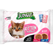 Jungle Kitten Cat Pouch Food Gravy - Chicken and Lamb 4pcs Combo Pack (4x100g) | Cat Wet Food image