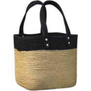 Jute Multipurpose Hamper 7.5x7.5 Inch Natural And Black image