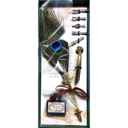 KABEER ART Dip Feather Pen Set Calligraphy Pen Set Writing Quill Ink Dip Pen with 5Pcs Nib image