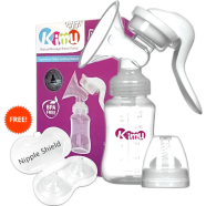KIMU Manual Breast Pump With Free 2 Pcs Silicone Breastfeeding Nipple Shield and Carrying Box image