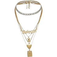 KMVEXO Fashion Babygirl Letter Contrasting Chains Necklaces for Women image