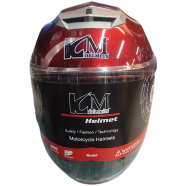 KM Motorcycle Half Face Helmet - Red image
