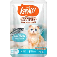 Kandy Kitten DHA and Lecithin Cat Pouch Food - Salmon and Tuna Mousse 70g | Cat Wet Food (1-12month) image