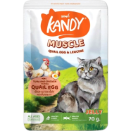 Kandy Muscle Quali Egg and Leucine Cat Pouch Food - Tuna and Chicken Topping Quail Egg in Jelly for All Ages Cats 70g image