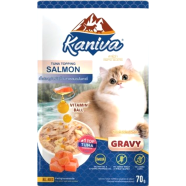 Kaniva Cat Pouch Tuna and Topping Salmon In Gravy For All Age Cats 70gm image