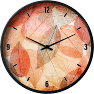 Karana Fashion 12 Inch Autumn Leaves Wall Clock Warm Skeleton Leaf Aesthetic Home Decor image