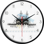 Karana Fashion 12 Inch Holy Kaaba Sketch Wall Clock Elegant Islamic Spiritual Decor image