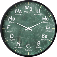 Karana Fashion 12 Inch Periodic Table Science Wall Clock Educational Chemistry Decor For Classrooms and Labs image