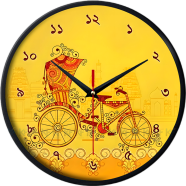 Karana Fashion 12 Inch Rickshaw Art Wall Clock Traditional Bangladeshi Heritage Decor image
