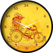 Karana Fashion 12 Inch Rickshaw Art Wall Clock Traditional Bangladeshi Heritage Decor image