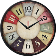 Karana Fashion 12 Inch Vintage Rustic Wall Clock Colorful Antique Style Decor For Home, Kitchen and Cafe - (KW10) icon