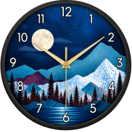 Karana Fashion (KW-39) 12-Inch Abstract Mountain and Moon Premium Wall Clock image