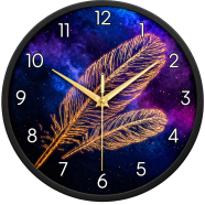 Karana Fashion (KW-41) 12-Inch Cosmic Golden Feather Premium Wall Clock image
