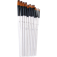 Keep Smiling Artist Angle Paint Brush Set Suitable for Water and Acrylic and Oil Color paint - 12 Pcs image