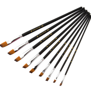 Keep Smiling Artist Long Handle Brush Set Filbert, 9 pcs image