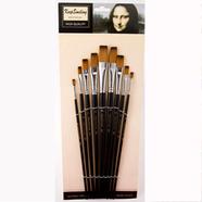 Keep Smiling Artist Long Handle Brush Set Flat, 9 pcs image