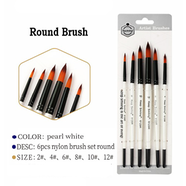 Keep Smiling Artist Paint Brush Round 6 Pcs set