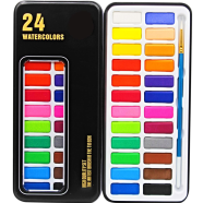 Keep Smiling Box For Professional Artists, Watercolors Cake Paint - 24 Color