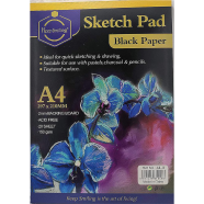 Keep Smiling Hardback Black Paper Sketching Pad A4 150 GSM 20 Sheets