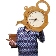 Ketli Cup Wooden Wall Clock - Wooden Color image