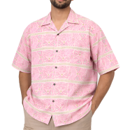 Khadem's Taat Cotton Open Collar Half Shirt for Men image