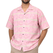 Khadem's Taat Cotton Open Collar Half Shirt for Men image