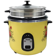 Kiam Rice Cooker Double Pot One SS and One Nonstick Full Body Without Joint Straight Shape With Glass Lid-2.8ltr image