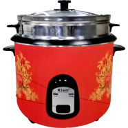 Kiam SFB-5704 Stainless Steel Non-Stick Double Pot Rice Cooker - 2.8 Liter - Silver and Red image
