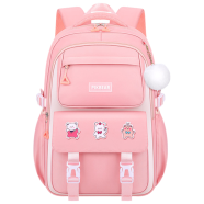 Kids Backpack Children School Bags For Girls Orthopedic Waterproof Primary Schoolbag Book Bag (Pink) image