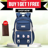 Kids Backpack Children Waterproof School Bags For Girls (Buy One Get One Prumeum Wallet FREE) image