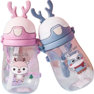Kids' Cartoon Straw Teapot Water Bottle - 450ml image