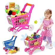 Kids Children Shopping Cart Toy Trolley Pretend Play Set Toy With 80 Pcs with Fruits, Vegetable, Grocery Items