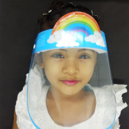 Kid's Protective Facial Mask Face Shield Dustproof Sand Saliva Splash Protective Safety Full Face And Eyes With Adjustable Band, Comfort Sponge (face_shield_kid) - 5 Pcs image