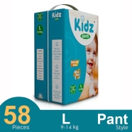 Kidz Pant System Baby Diaper (L Size) (9-14 kg) (58 Pcs)