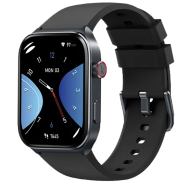 Kieslect KS2 Calling 2.01 Inch FHD AMOLED 3ATM Smart Watch (Double Strap Plus Protector) - Space Gray image
