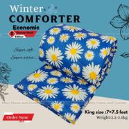 King size Comforter with full cotton fabric 84*90 inch European winter Comforter (1pcs Box) sky Blue image
